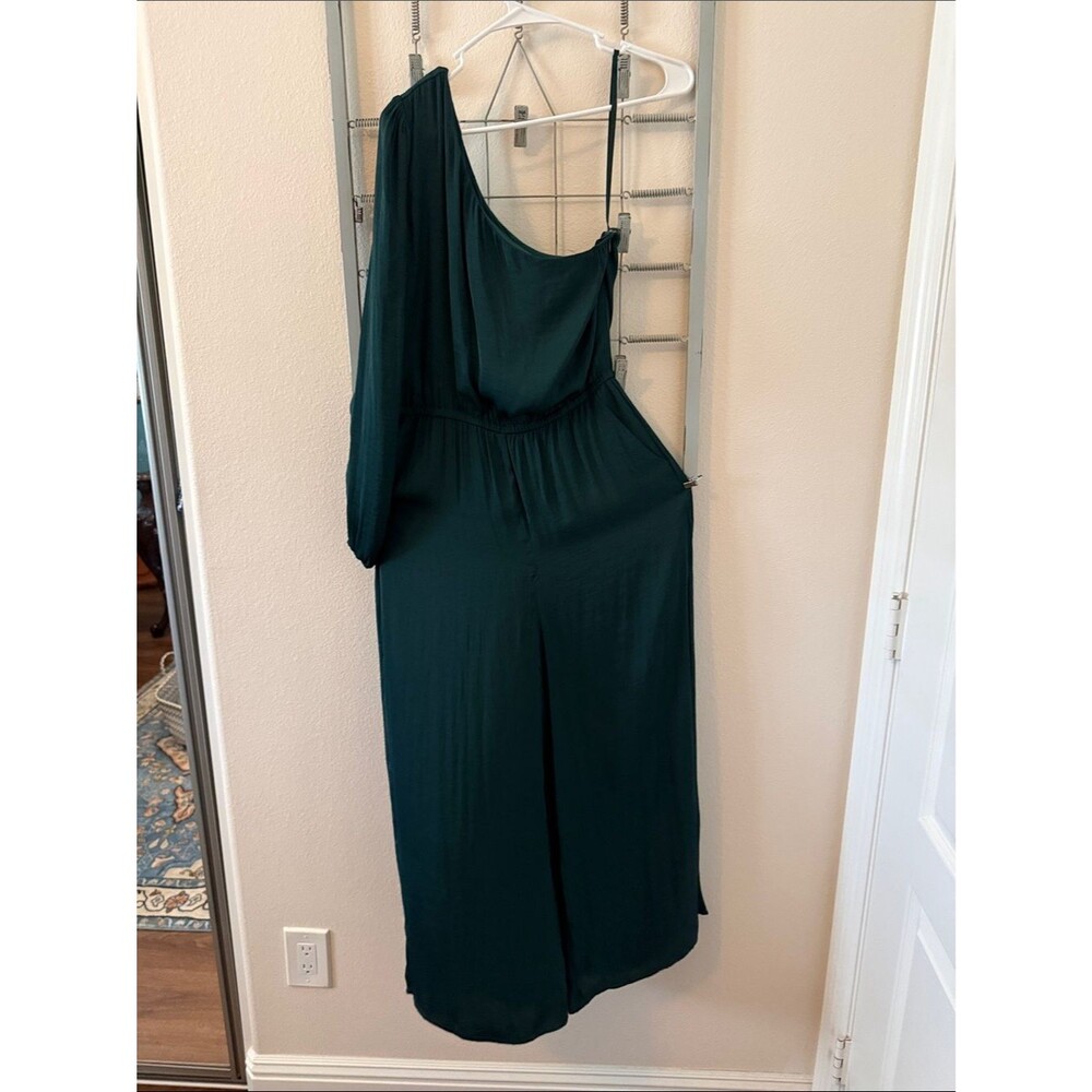 Naked Zebra Size Small One-Shoulder Dark Green Women's Jumpsuit